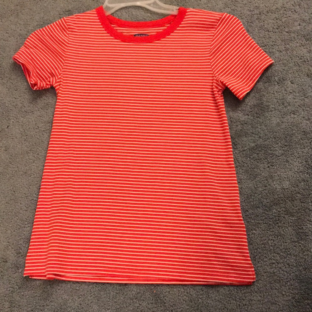 Orange/Red Striped Top